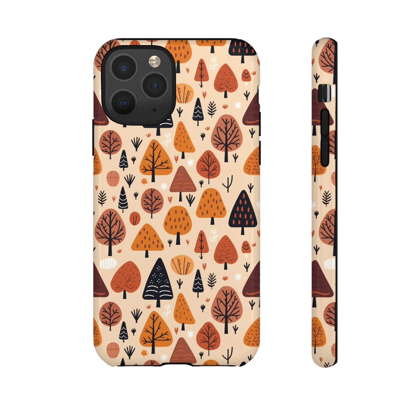 Terracotta Tree Tapestry: A Playful Autumn Mosaic - Tough Phone Case