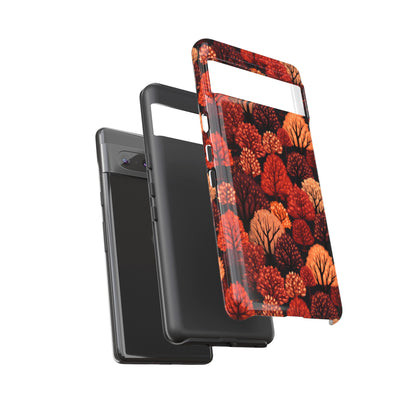 Crimson Forest: Autumn Trees in Vibrant Detail - Tough Phone Case