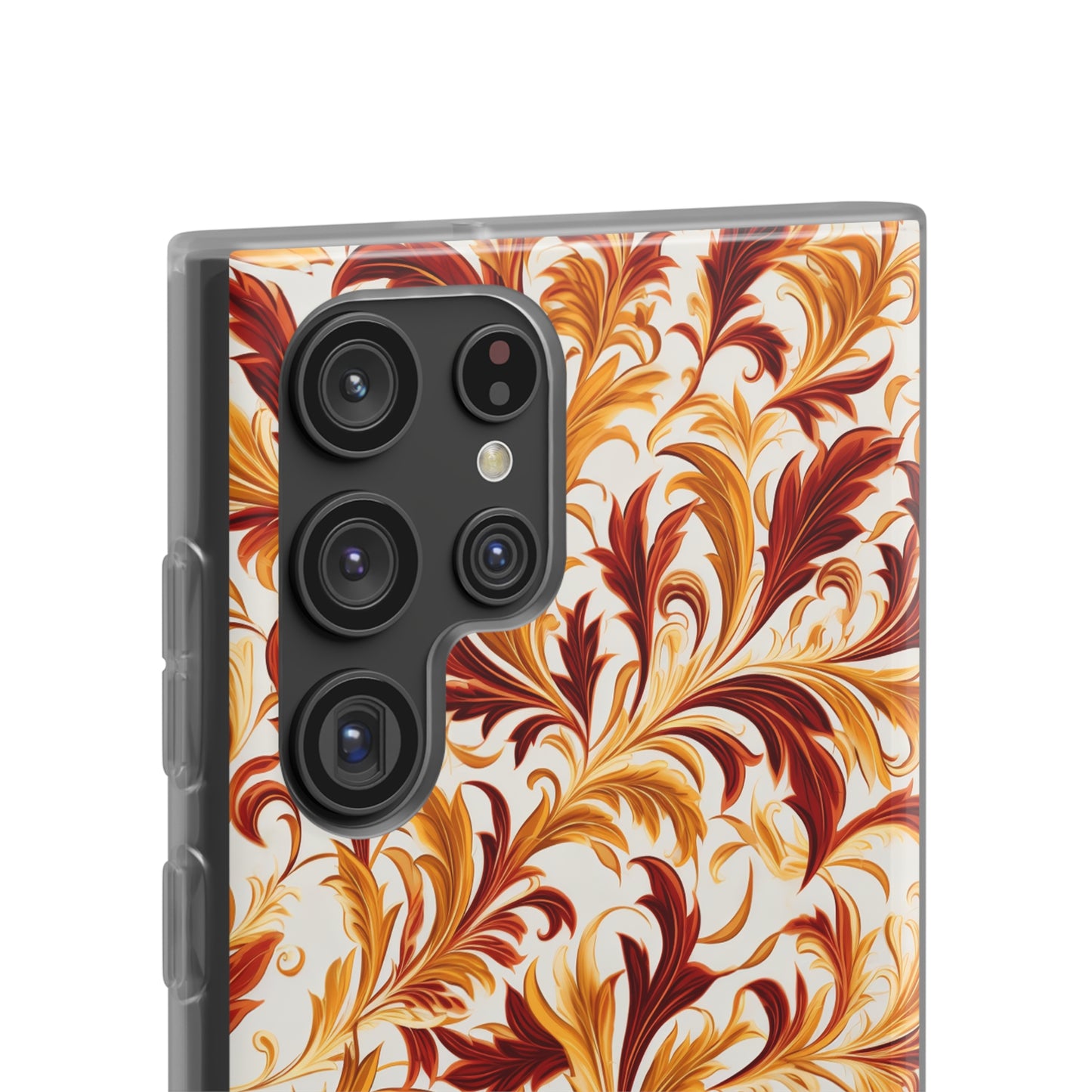 Swirling Autumn: Vortexes of Fall Foliage in Gold and Bronze - Flexible Phone Case