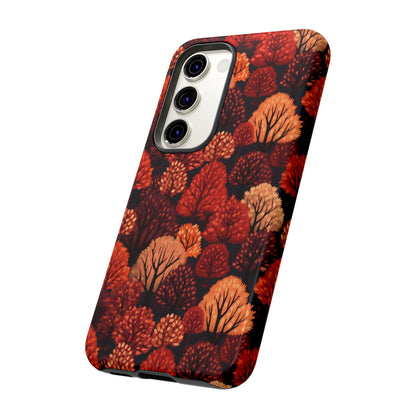 Crimson Forest: Autumn Trees in Vibrant Detail - Tough Phone Case