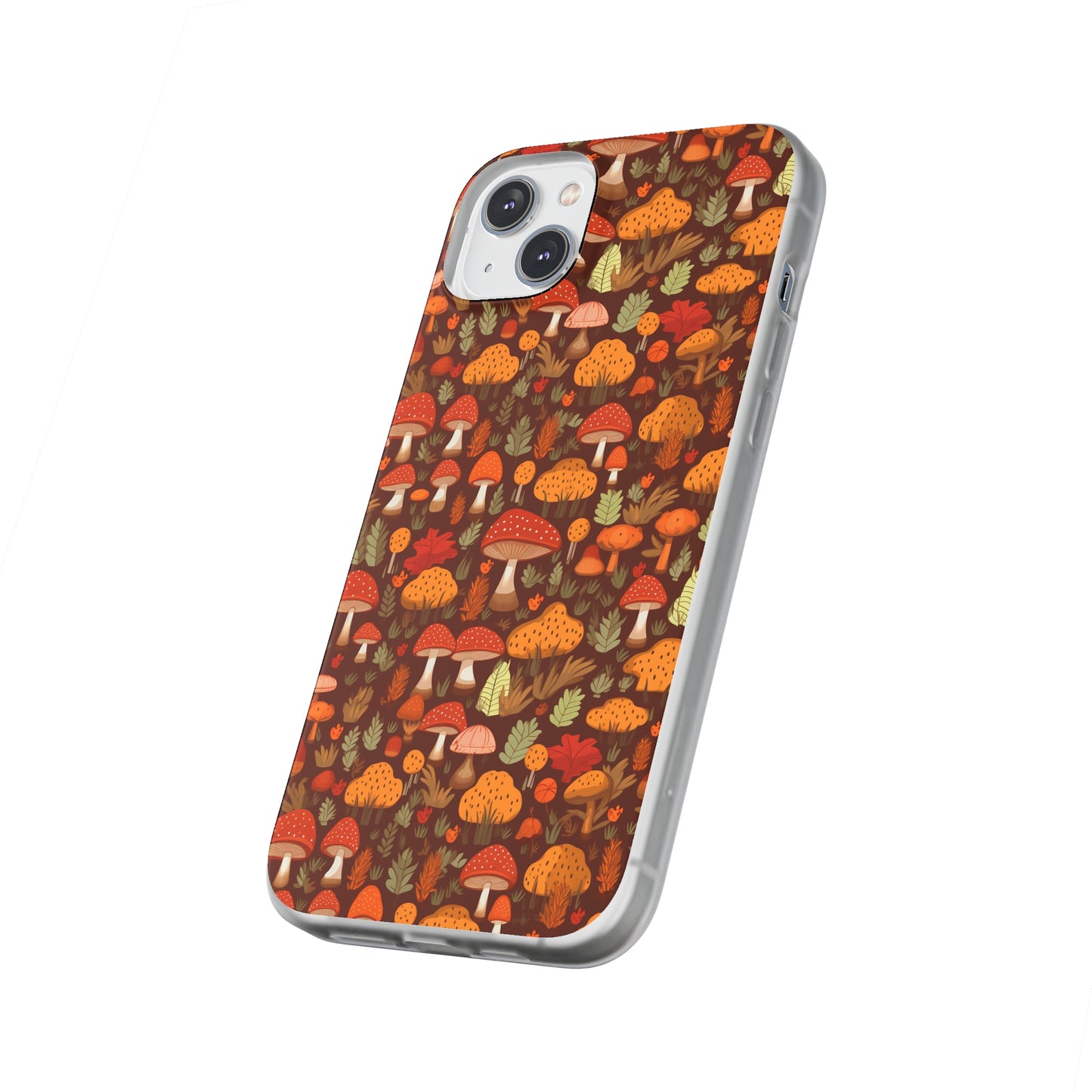 Autumn Spore Wonderland: Enchanting Mushroom and Leaf Designs - Flexible Phone Case