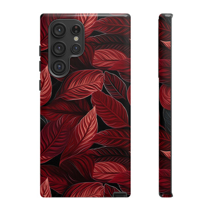 Scarlet Whispers: Lush Autumn Colours in Botanical Bliss - Tough Phone Case