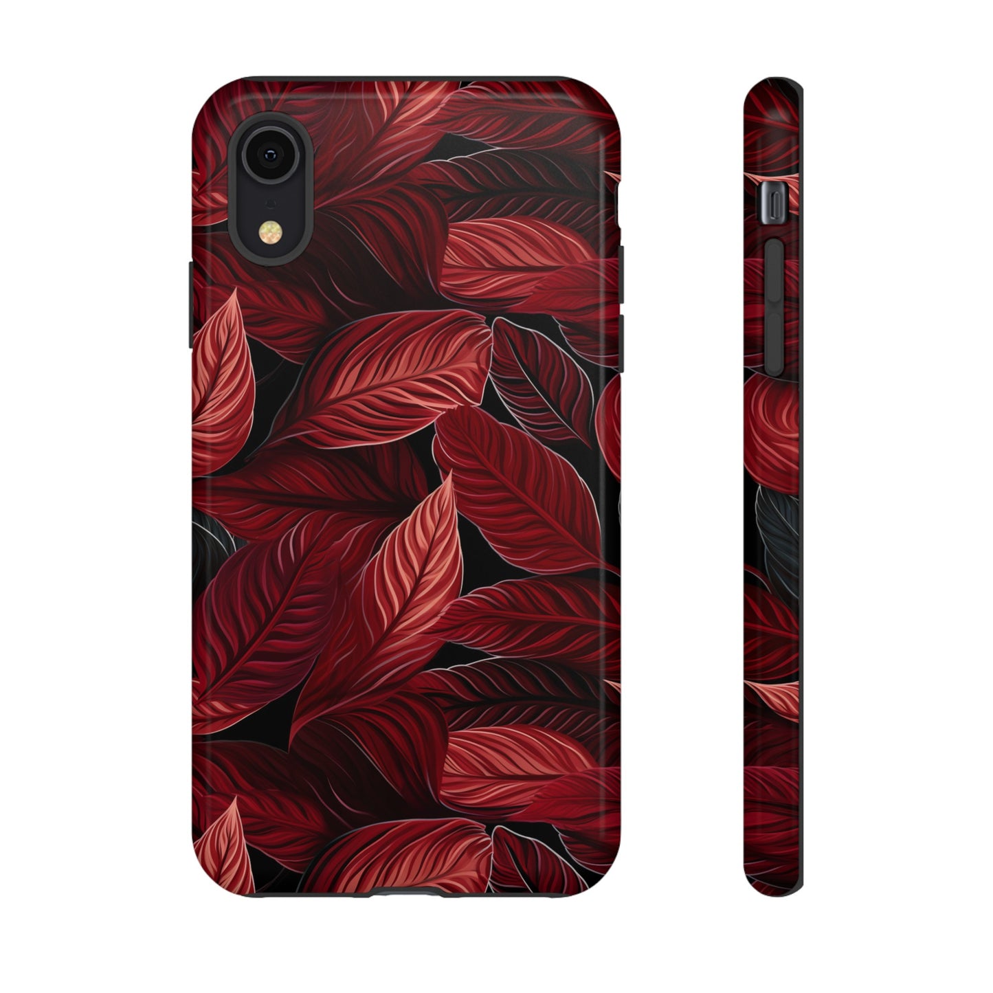 Scarlet Whispers: Lush Autumn Colours in Botanical Bliss - Tough Phone Case