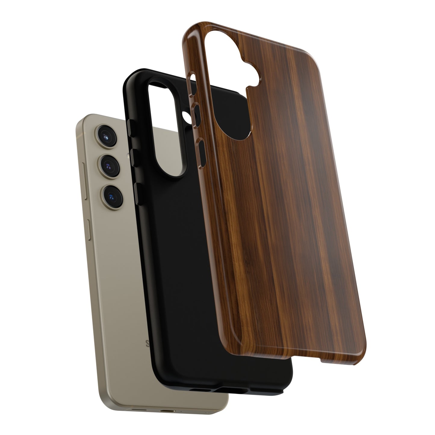 Luxurious Faux Dark Walnut Essence Phone Case - Rich and Refined Natural Wood Design - Tough Cases