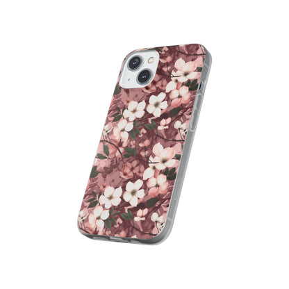 Sparse Dogwood Blossom Phone Case - Elegant Floral Design for Your Smartphone - Flexi Cases Phone Case Pattern Symphony   