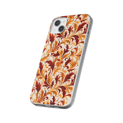 Swirling Autumn: Vortexes of Fall Foliage in Gold and Bronze - Flexible Phone Case