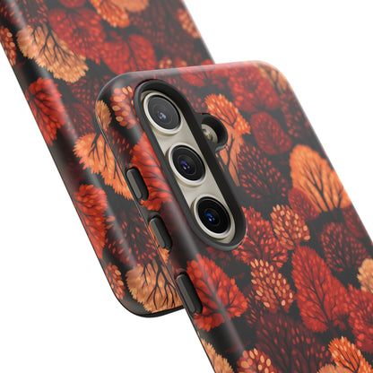 Crimson Forest: Autumn Trees in Vibrant Detail - Tough Phone Case