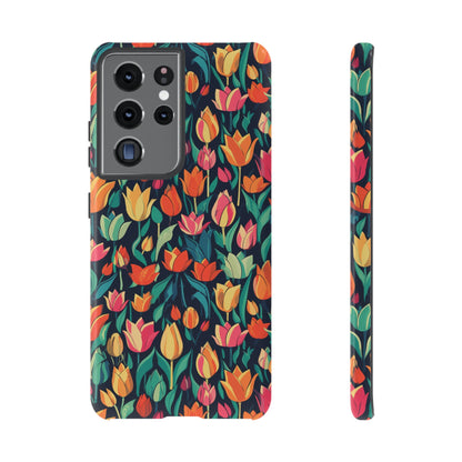 Tulip Medley Tough Phone Case - Vibrant Spring Floral Design