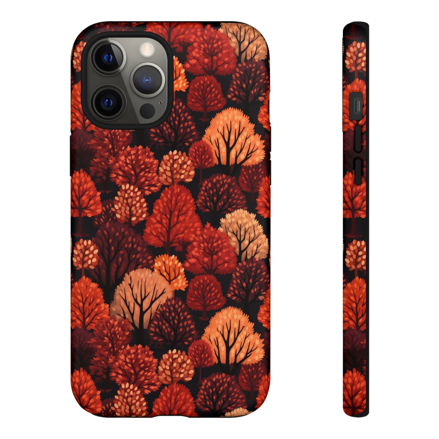 Crimson Forest: Autumn Trees in Vibrant Detail - Tough Phone Case