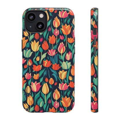 Tulip Medley Tough Phone Case - Vibrant Spring Floral Design