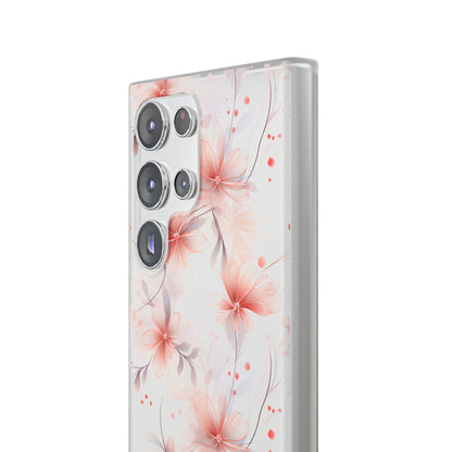 Whispering Petals: Subtle Grey & Pastel Red Gradient Phone Case