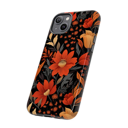 Autumn Blossom Noir: A Dark Floral Canvas Tough Case