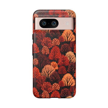 Crimson Forest: Autumn Trees in Vibrant Detail - Tough Phone Case