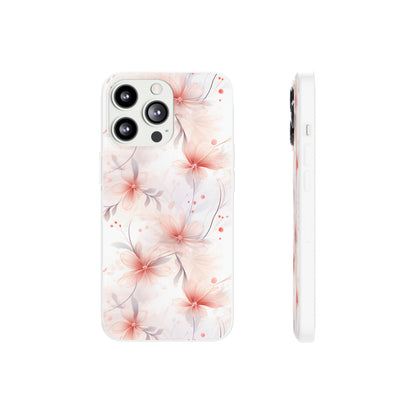 Whispering Petals: Subtle Grey & Pastel Red Gradient Phone Case