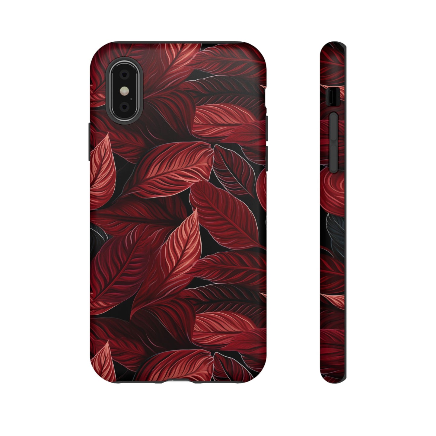 Scarlet Whispers: Lush Autumn Colours in Botanical Bliss - Tough Phone Case