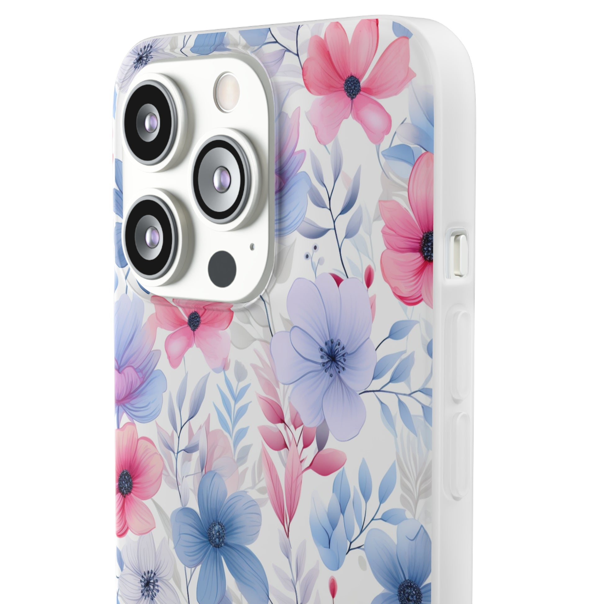 Floral Whispers - Soft Hues of Violets, Pinks, and Blues - Flexi Phone Case Phone Case Pattern Symphony   