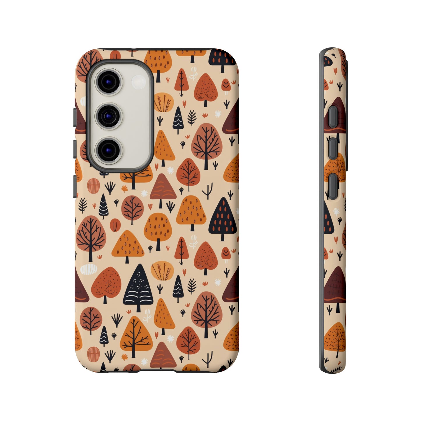 Terracotta Tree Tapestry: A Playful Autumn Mosaic - Tough Phone Case