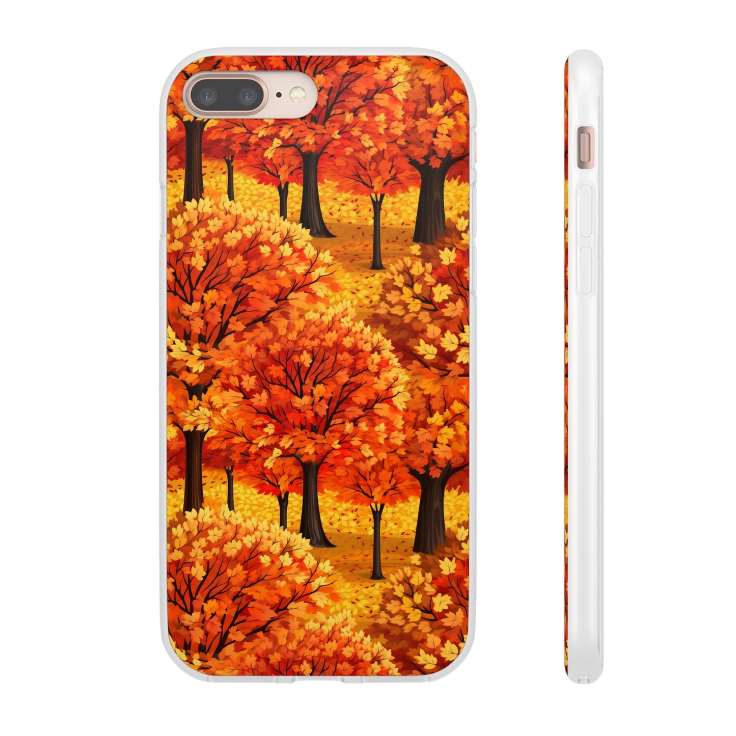 Impasto-Style Woodlands: High-Contrast Autumn Foliage - Flexible Phone Case