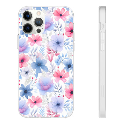 Floral Whispers - Soft Hues of Violets, Pinks, and Blues - Flexi Phone Case Phone Case Pattern Symphony   