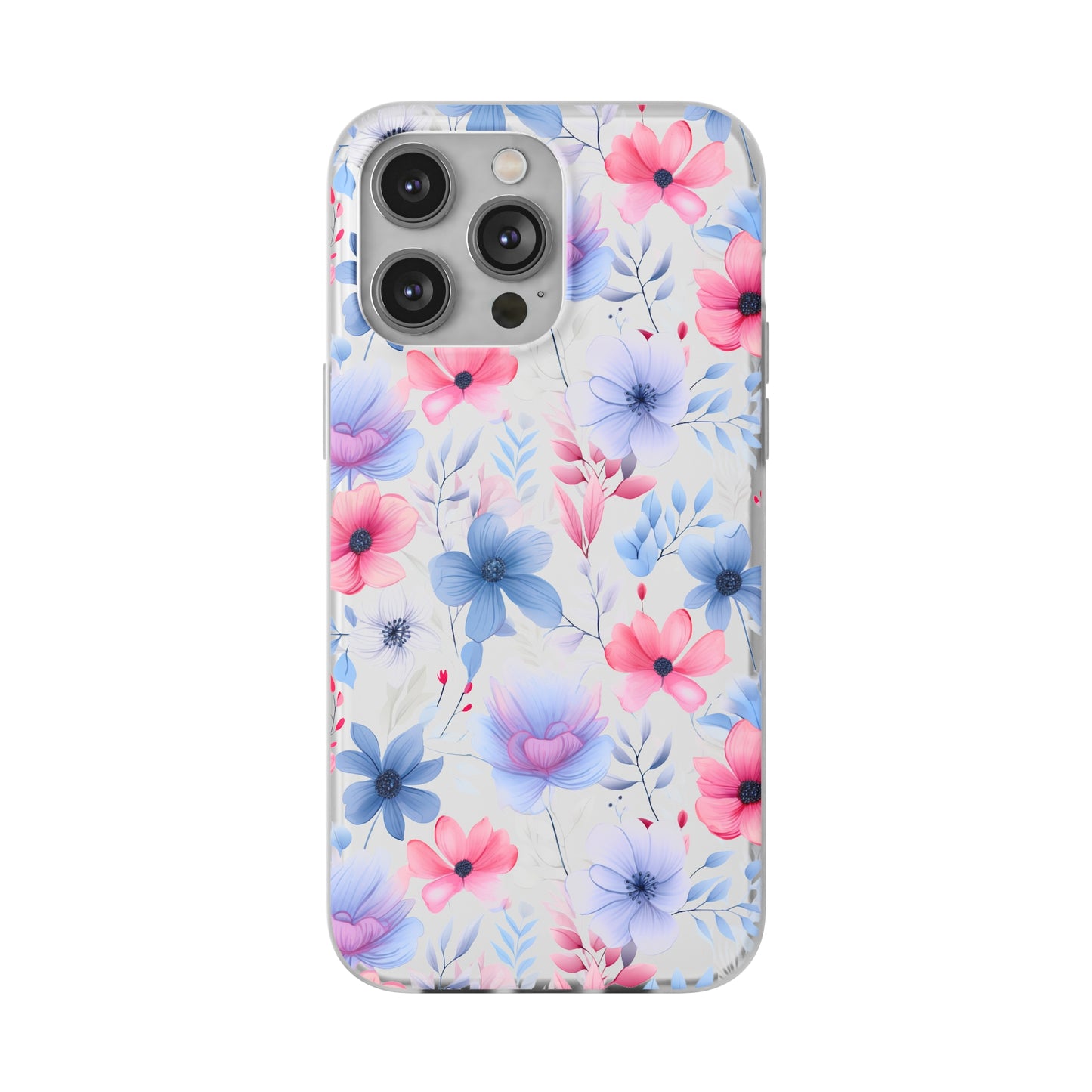 Floral Whispers - Soft Hues of Violets, Pinks, and Blues - Flexi Phone Case Phone Case Pattern Symphony   