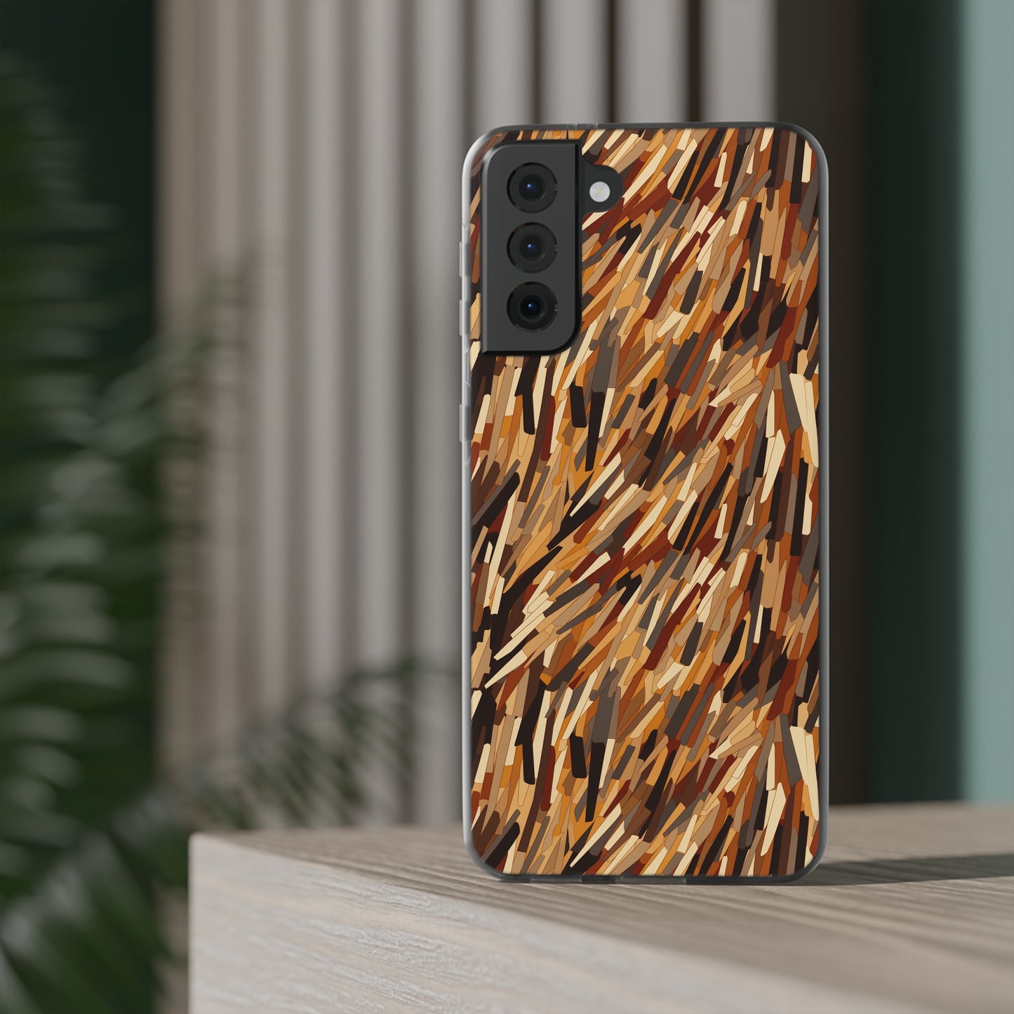 Fragmented Forest: Autumn's Abstract Palette Flexible Phone Case