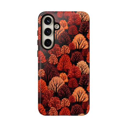 Crimson Forest: Autumn Trees in Vibrant Detail - Tough Phone Case