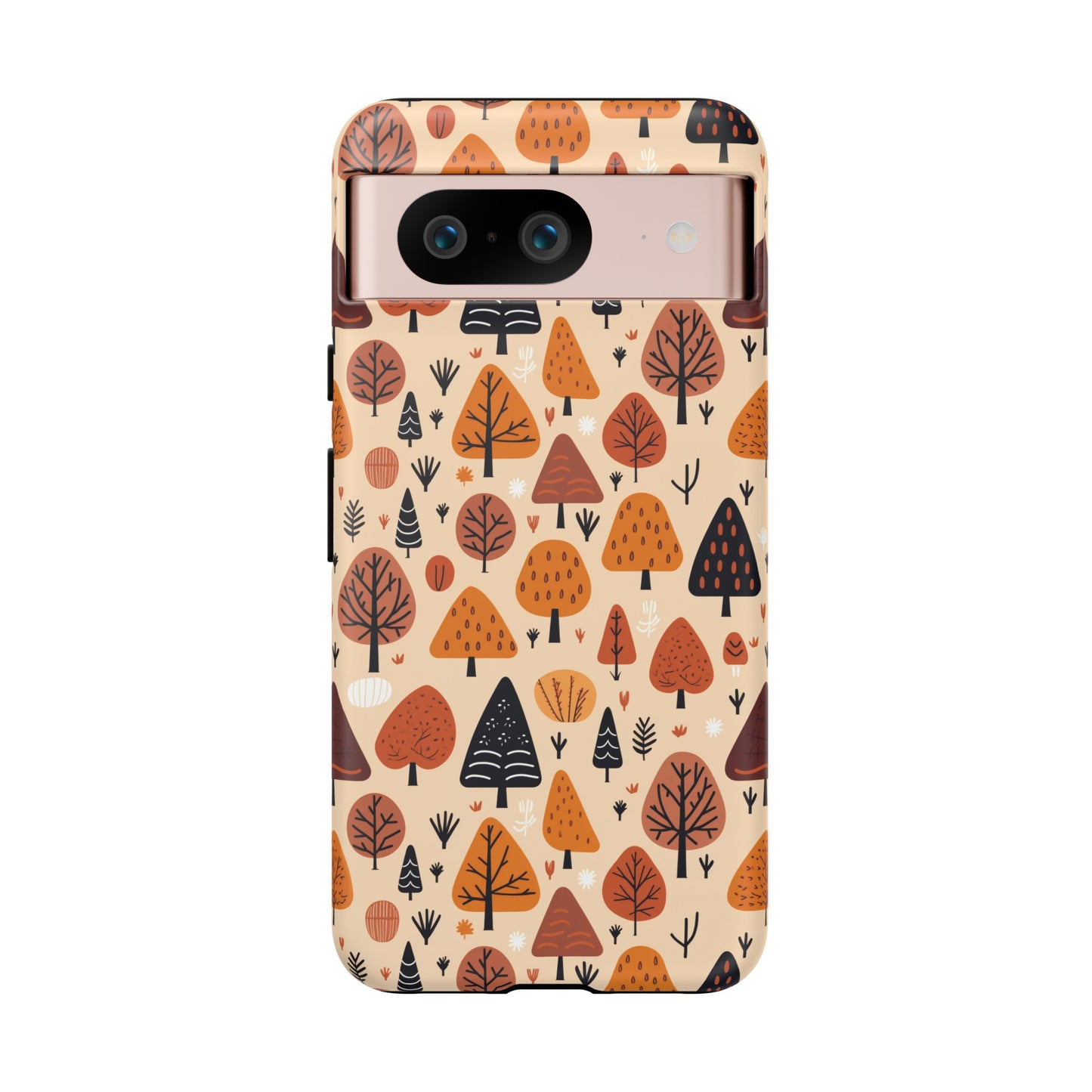 Terracotta Tree Tapestry: A Playful Autumn Mosaic - Tough Phone Case