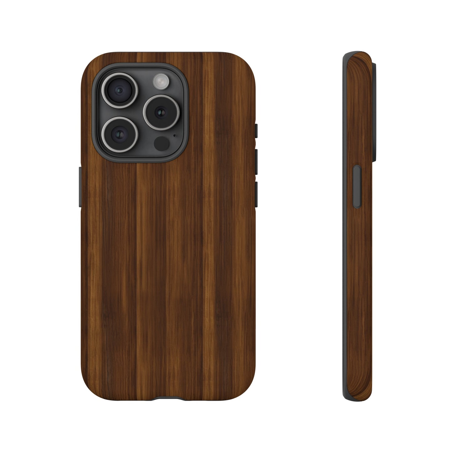 Luxurious Faux Dark Walnut Essence Phone Case - Rich and Refined Natural Wood Design - Tough Cases