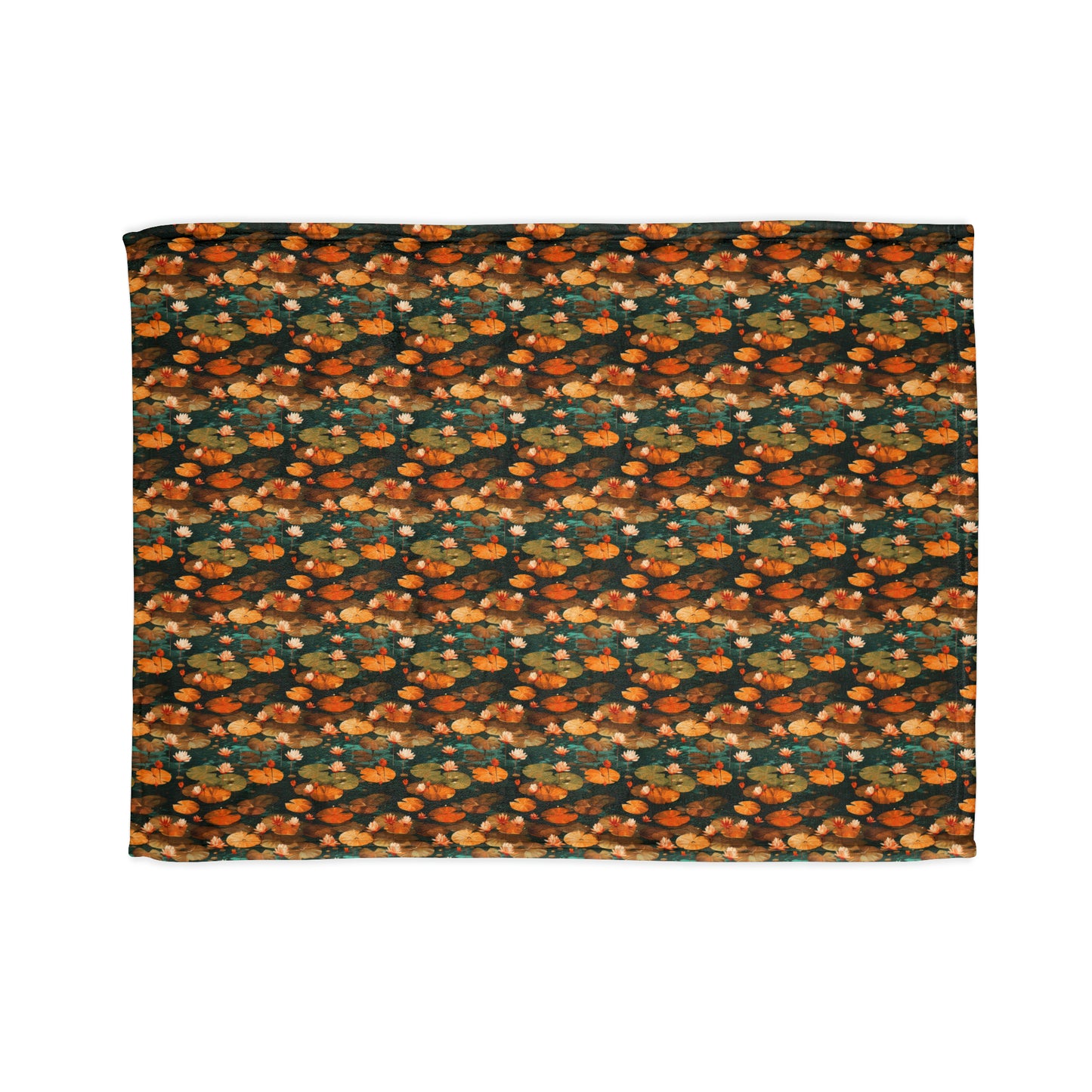 Orange Lotus Whisper: Autumn on the Water - The Ideal Throw for Sofas