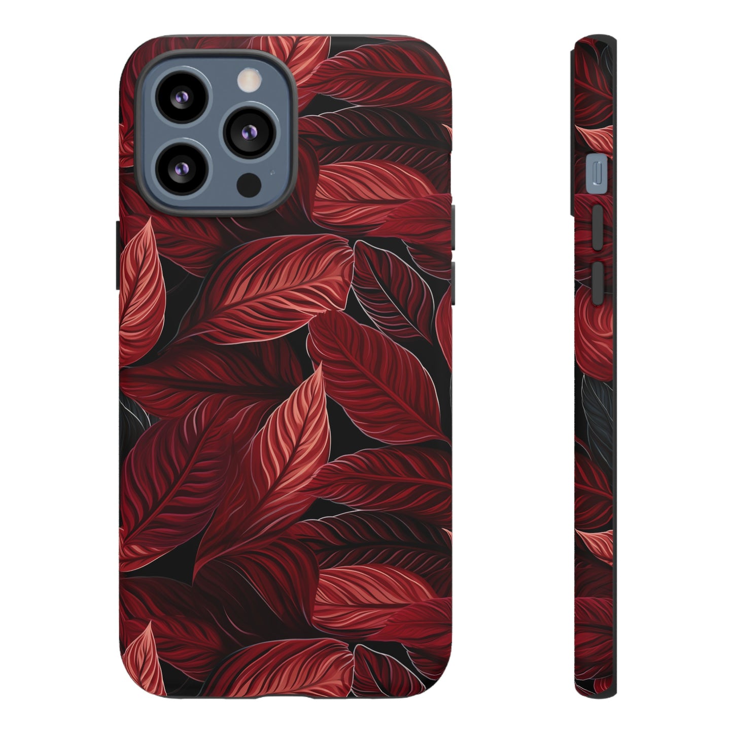 Scarlet Whispers: Lush Autumn Colours in Botanical Bliss - Tough Phone Case