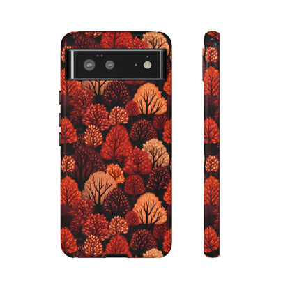 Crimson Forest: Autumn Trees in Vibrant Detail - Tough Phone Case