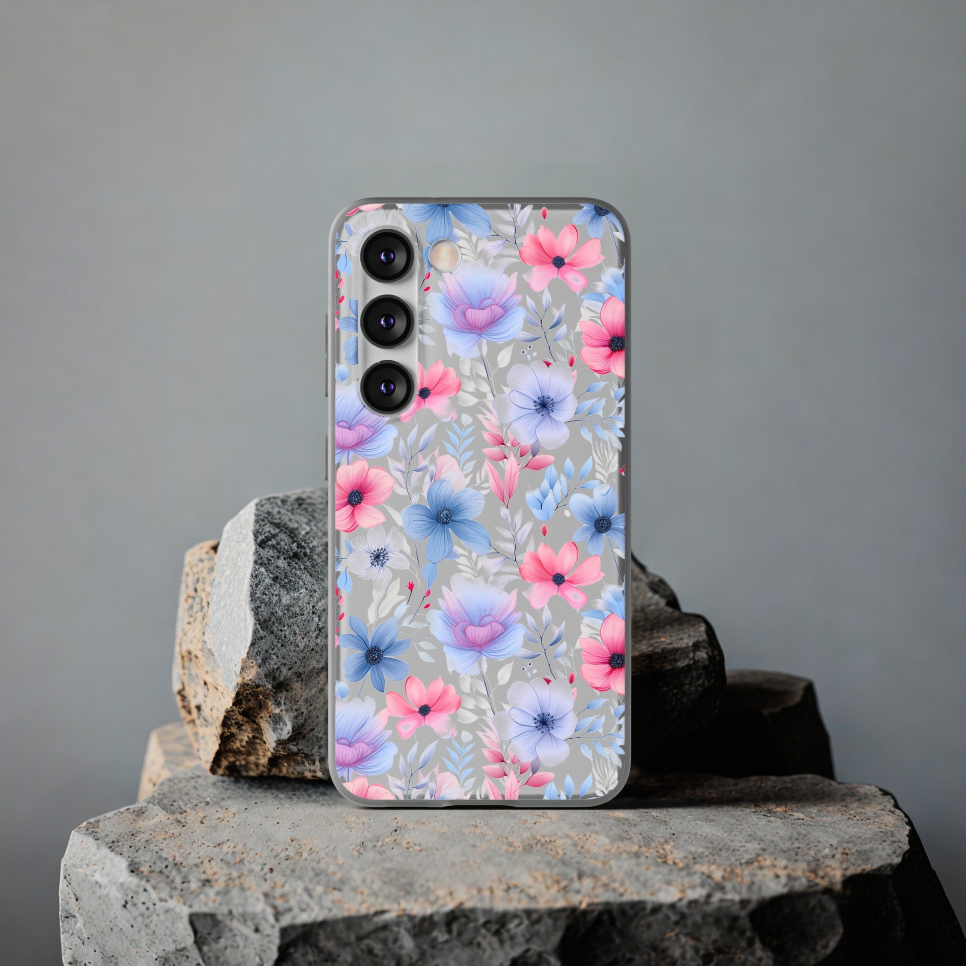 Floral Whispers - Soft Hues of Violets, Pinks, and Blues - Flexi Phone Case Phone Case Pattern Symphony   