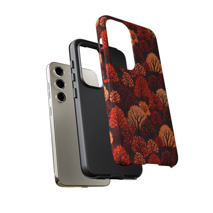 Crimson Forest: Autumn Trees in Vibrant Detail - Tough Phone Case