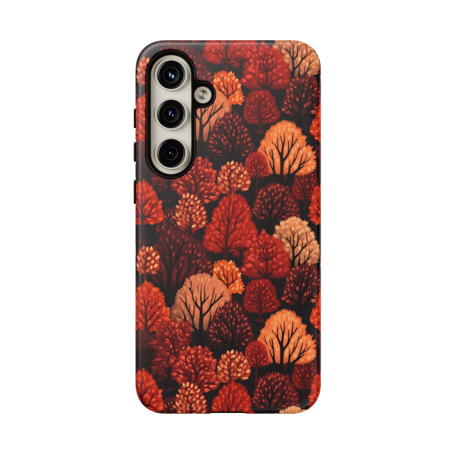 Crimson Forest: Autumn Trees in Vibrant Detail - Tough Phone Case