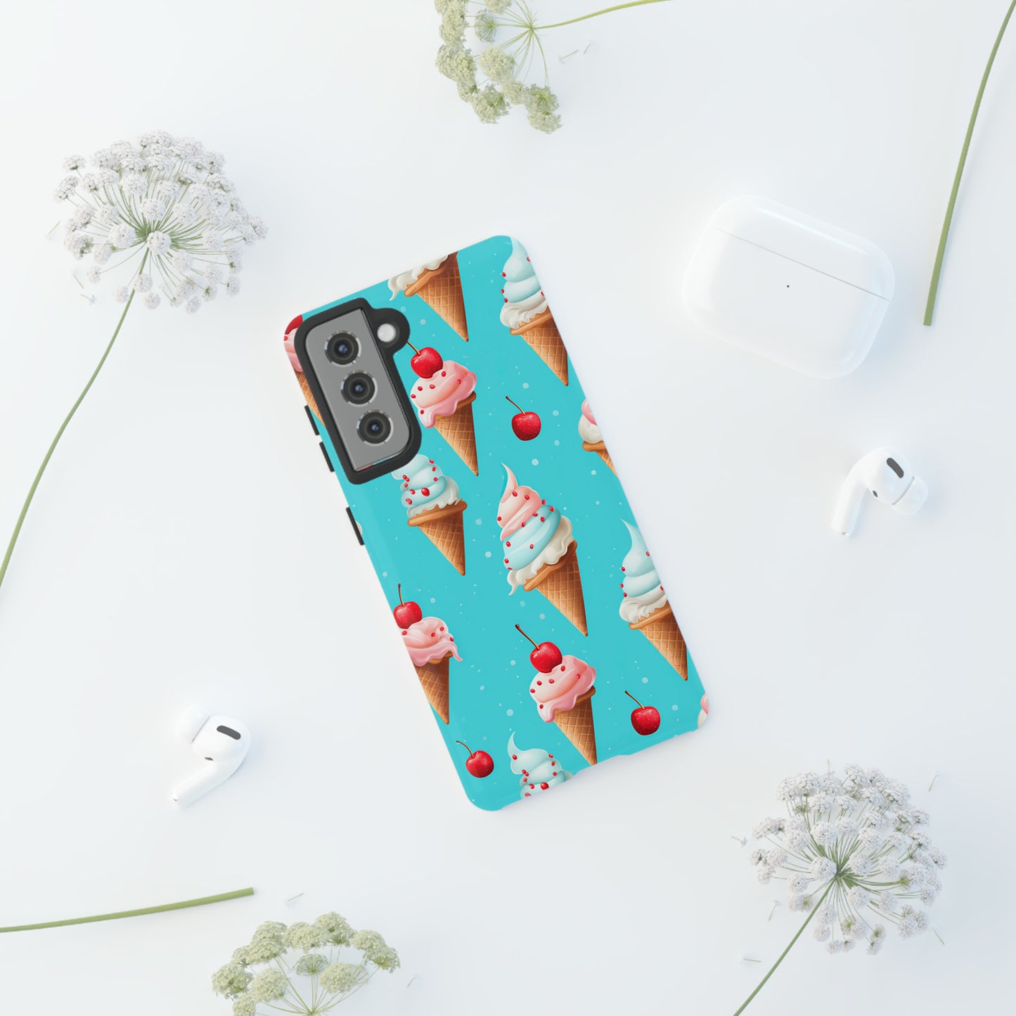 Sundae Funday - Ice Cream Cone Pattern Phone Case - iPhone & Samsung Compatible Phone Case Pattern Symphony Samsung Galaxy S21 Glossy 