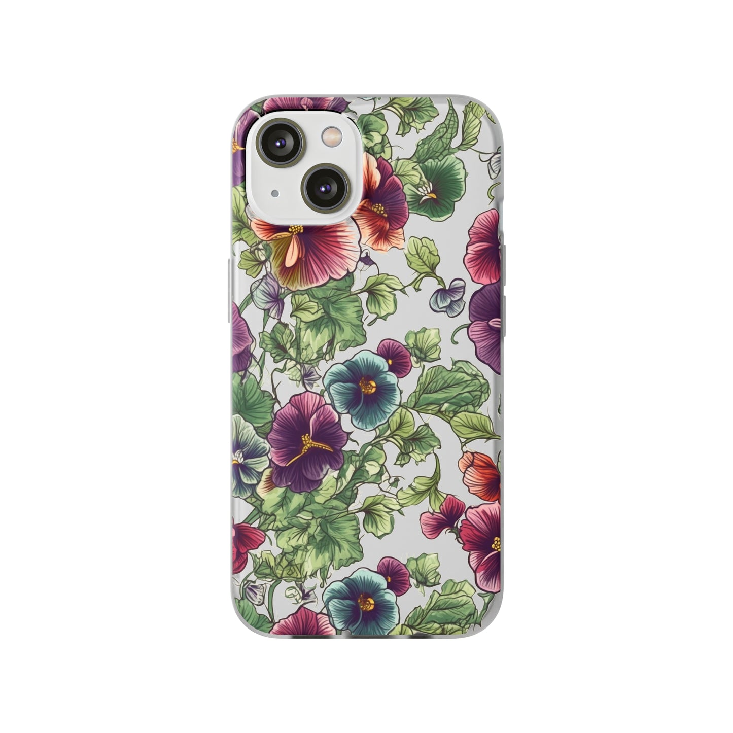 Watercolour Pansy Phone Case - Delicate Floral Elegance - Spring Collection - Flexi Cases Phone Case Pattern Symphony   