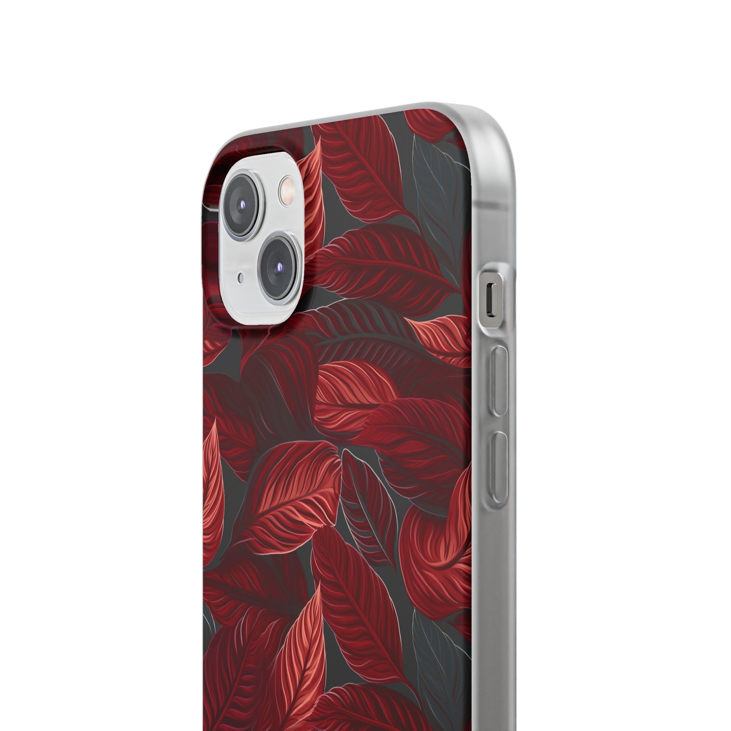 Scarlet Whispers: Lush Autumn Colours in Botanical Bliss - Flexible Phone Case