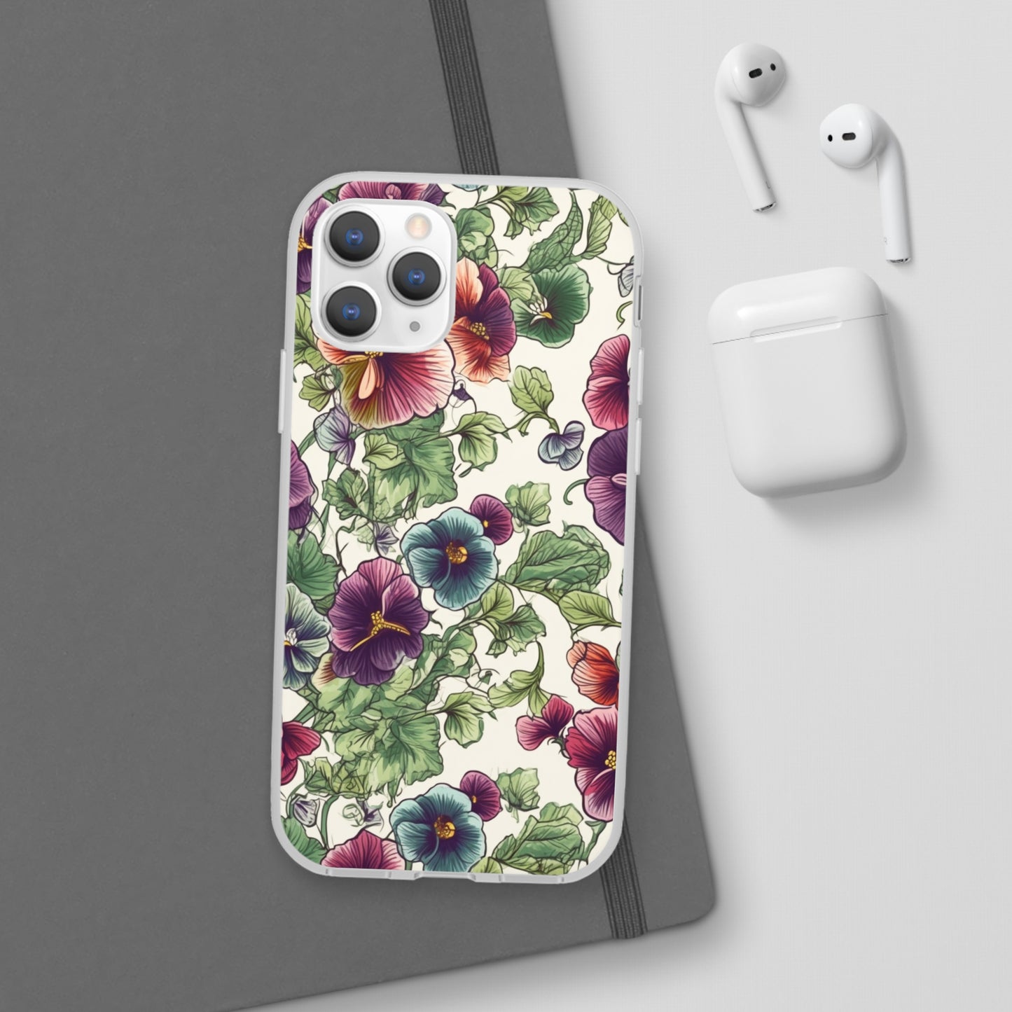 Watercolour Pansy Phone Case - Delicate Floral Elegance - Spring Collection - Flexi Cases Phone Case Pattern Symphony iPhone 11 Pro  