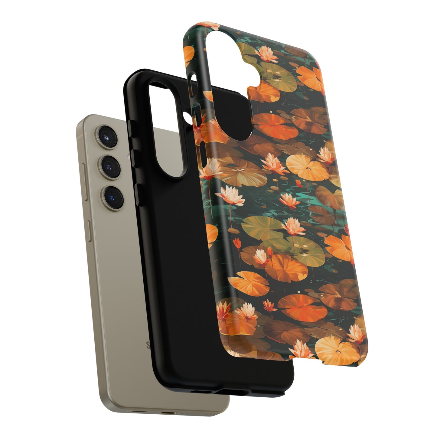 Orange Lotus Whisper: Autumn on the Water - Tough Phone Case