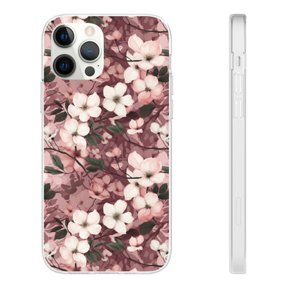 Sparse Dogwood Blossom Phone Case - Elegant Floral Design for Your Smartphone - Flexi Cases Phone Case Pattern Symphony   