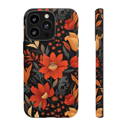 Autumn Blossom Noir: A Dark Floral Canvas Tough Case