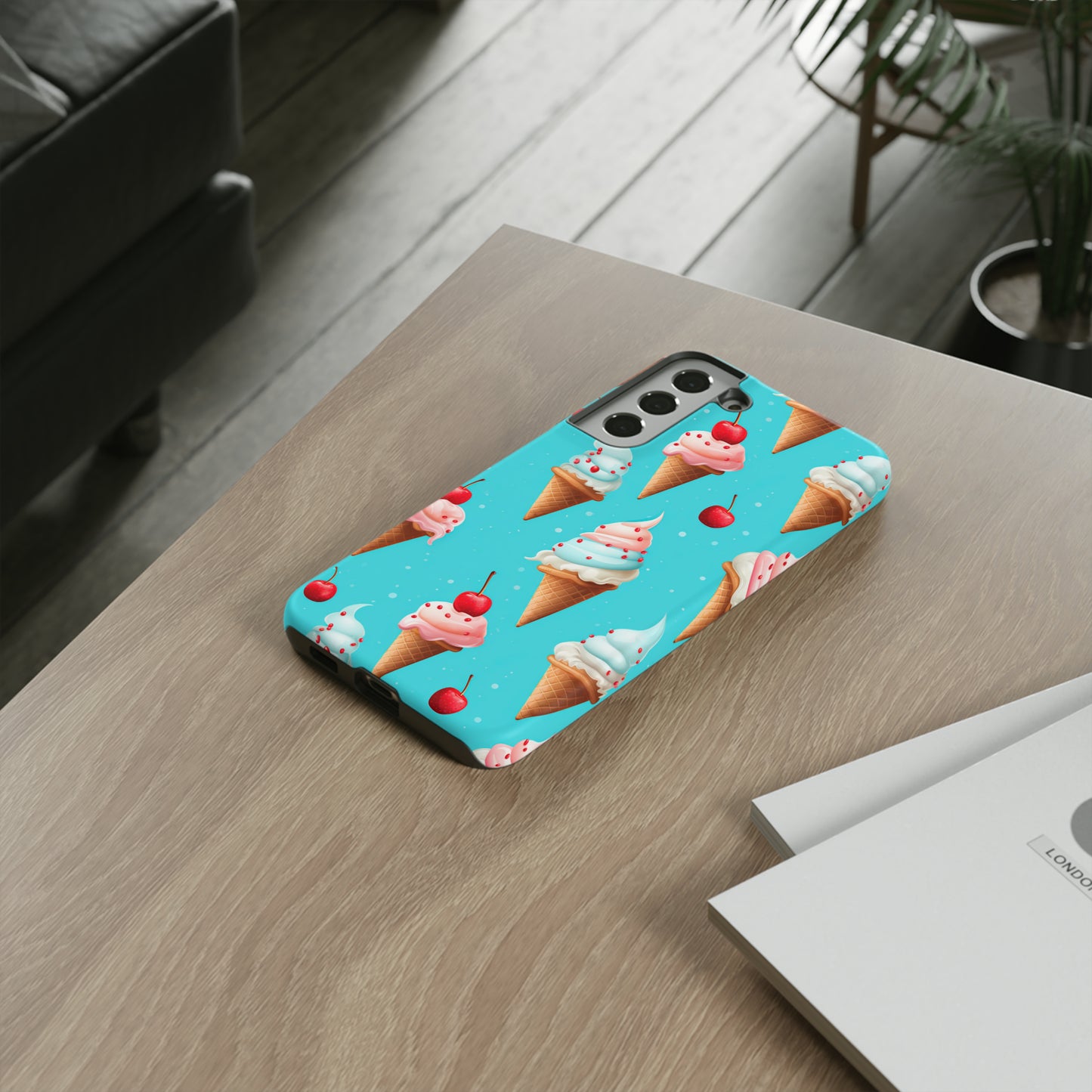 Sundae Funday - Ice Cream Cone Pattern Phone Case - iPhone & Samsung Compatible Phone Case Pattern Symphony Samsung Galaxy S22 Plus Matte 