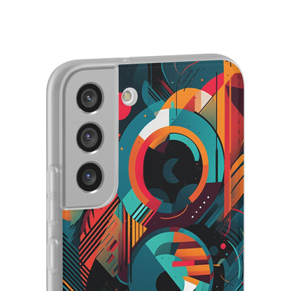 Vibrant Geometric Fusion Phone Case - Bold Squares & Circles Design - Flexi Cases Phone Case Pattern Symphony   