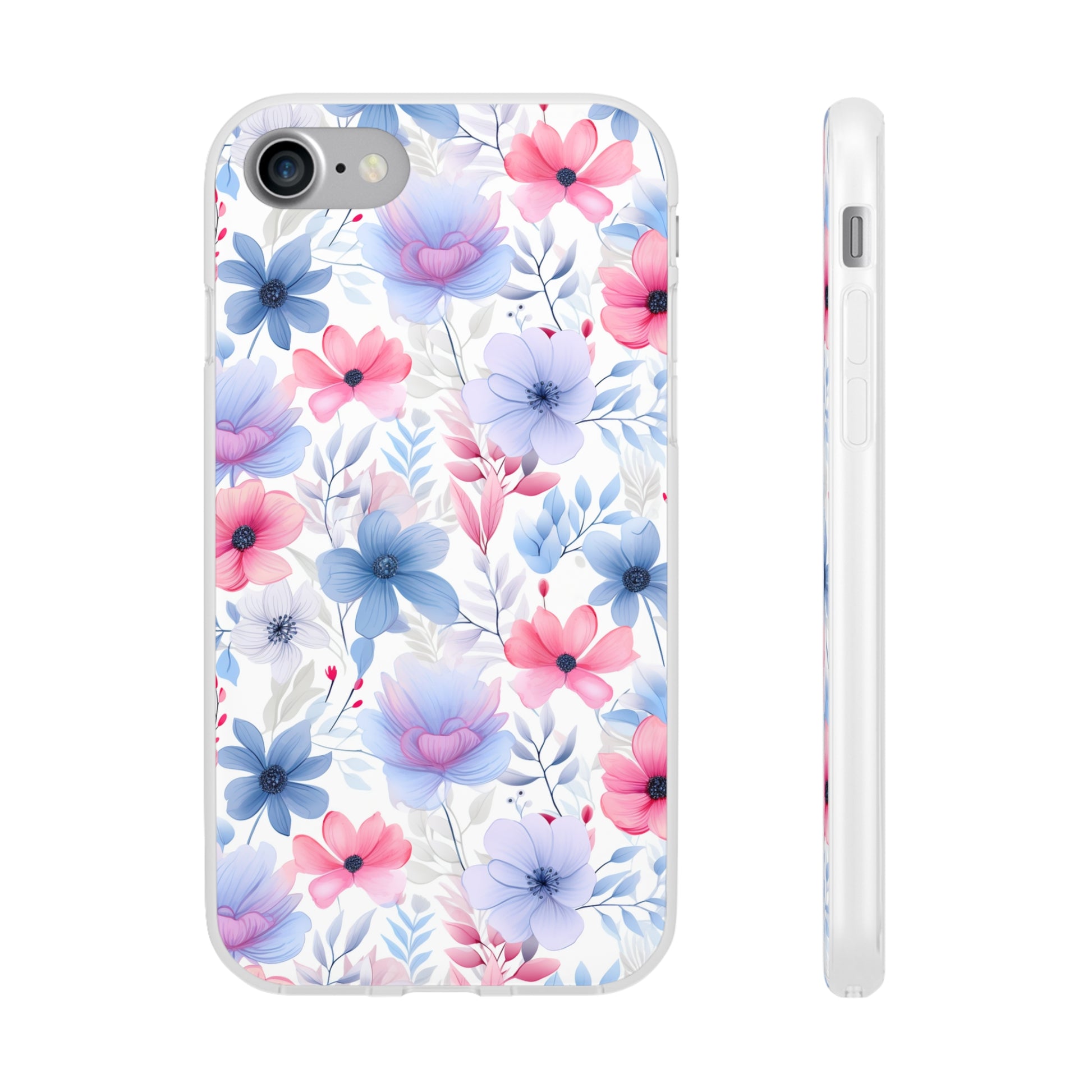 Floral Whispers - Soft Hues of Violets, Pinks, and Blues - Flexi Phone Case Phone Case Pattern Symphony   