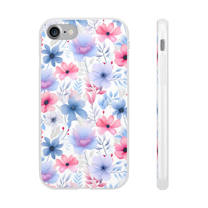 Floral Whispers - Soft Hues of Violets, Pinks, and Blues - Flexi Phone Case Phone Case Pattern Symphony   