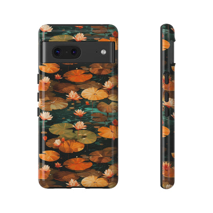 Orange Lotus Whisper: Autumn on the Water - Tough Phone Case