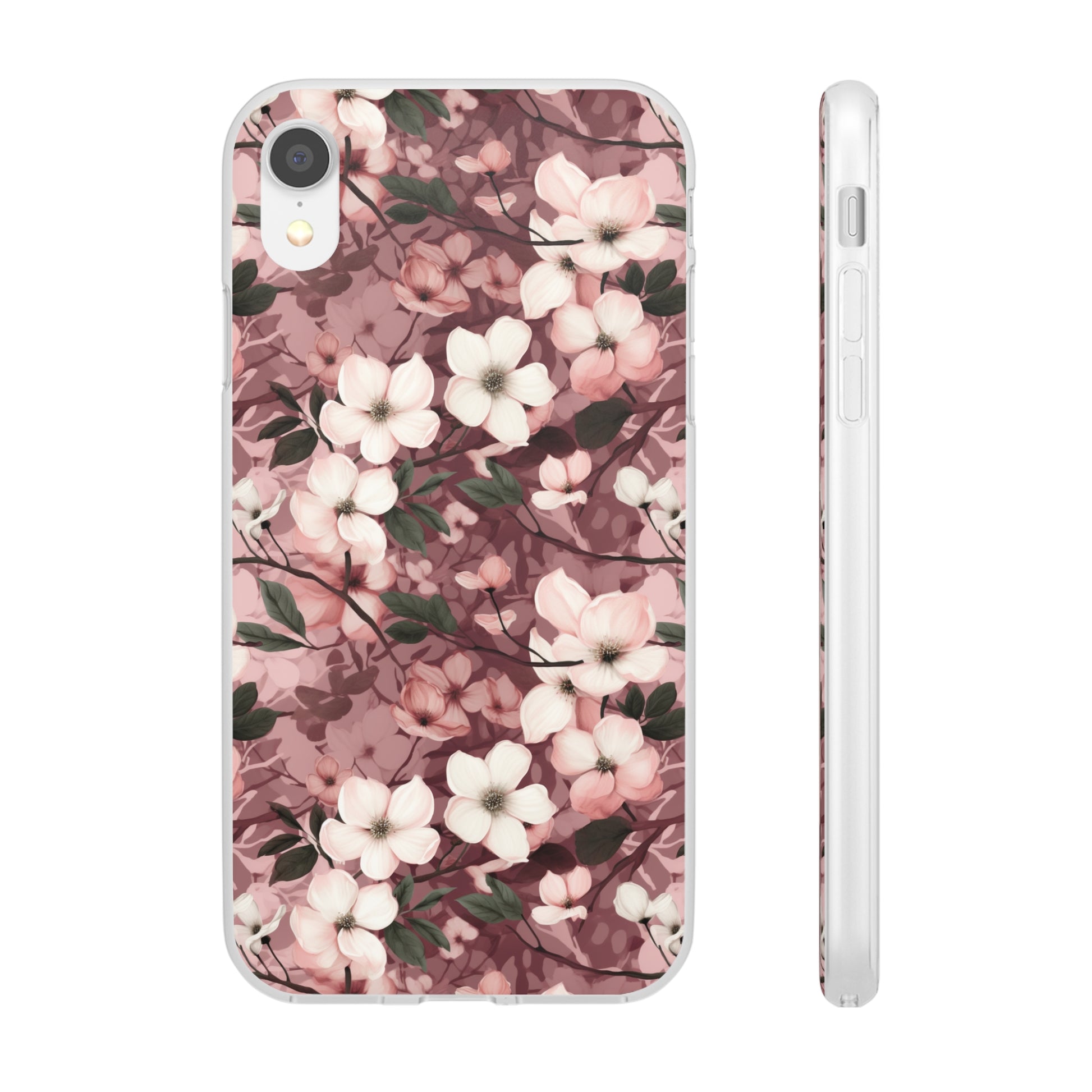 Sparse Dogwood Blossom Phone Case - Elegant Floral Design for Your Smartphone - Flexi Cases Phone Case Pattern Symphony   