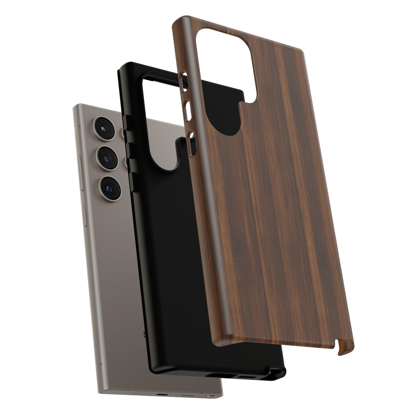 Luxurious Faux Dark Walnut Essence Phone Case - Rich and Refined Natural Wood Design - Tough Cases