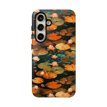 Orange Lotus Whisper: Autumn on the Water - Tough Phone Case