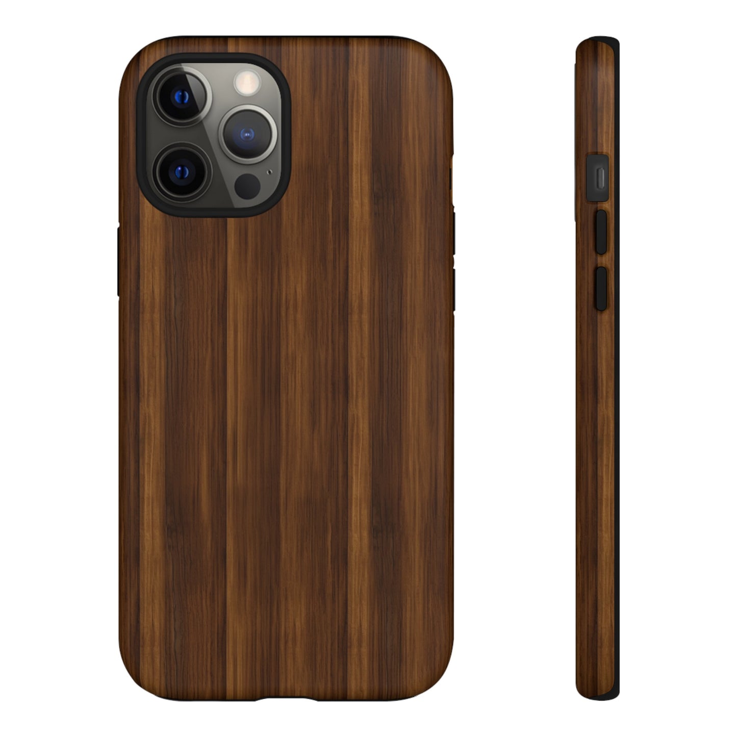 Luxurious Faux Dark Walnut Essence Phone Case - Rich and Refined Natural Wood Design - Tough Cases